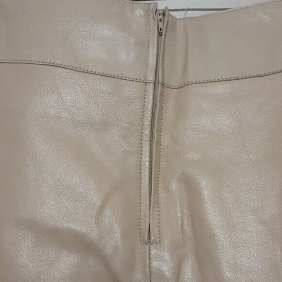Vintage Margaret Goatrey leather skirt women’s 12 tan y2k event festival event - Picture 4 of 8